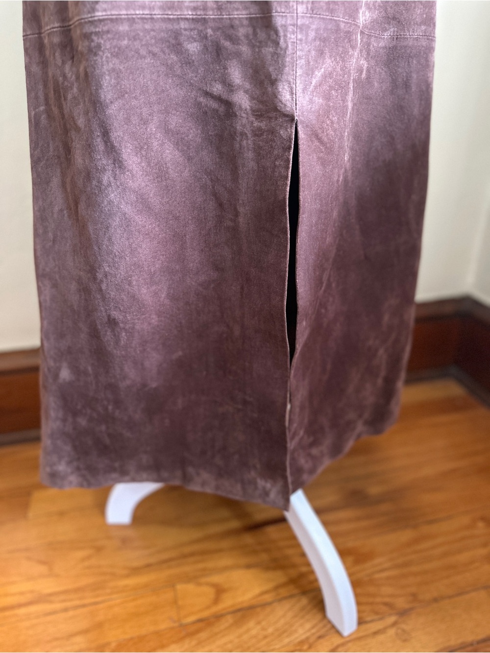 Suede A-Line Maxi Skirt in Taupe - Picture 6 of 10